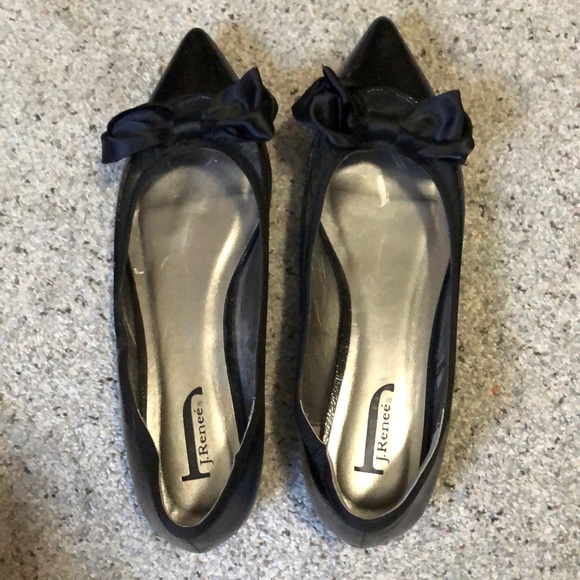 J.Renee Shoes - The cutest closed toed black flats with a satin bow on each toe. Worn one time.